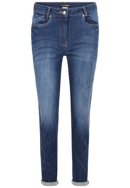 Doris Streich 5-Pocket Jeans Blau Strass Silber große Größen – Nickis XXL Fashion