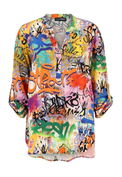 Doris Streich Bluse mit Graffiti-Print Bunt 46 48 50 52 54 56