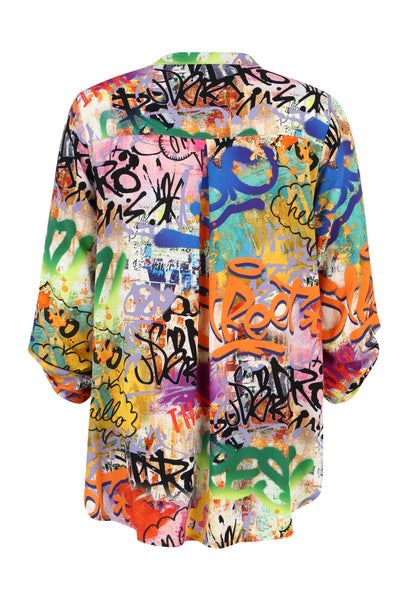 Doris Streich Bluse mit Graffiti-Print Bunt 46 48 50 52 54 56