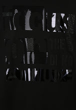Lade das Bild in den Galerie-Viewer, Doris Streich T-Shirt mit Glitzer-Steinchen, Wording und asymmetrischem Saum Gr 46 - 56
