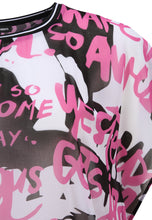 Lade das Bild in den Galerie-Viewer, Doris Streich Überwurf-Bluse aus transparentem Chiffon mit Grafik-Print Gr. 46 - 56
