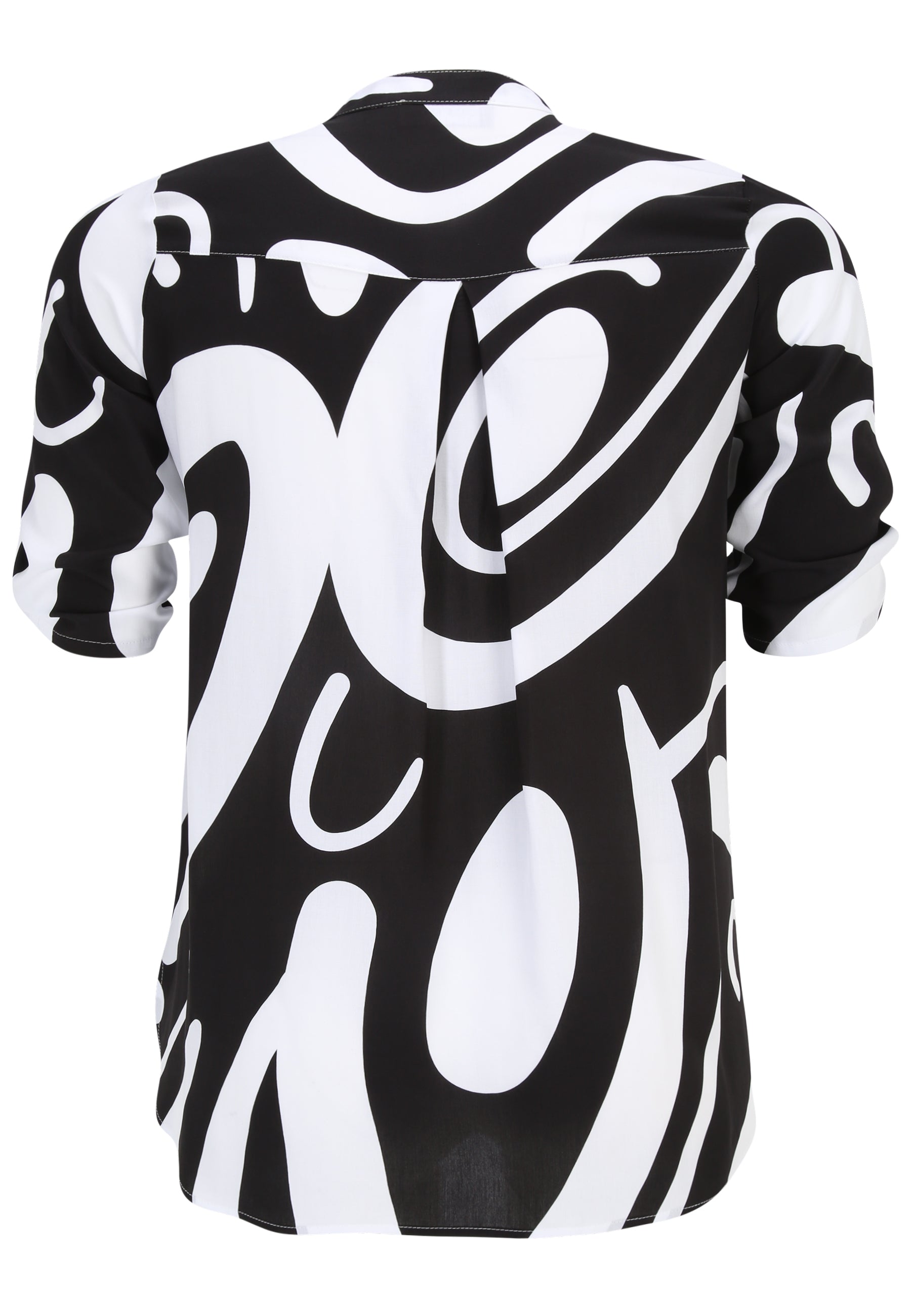 Doris Streich Schlupfbluse Grafik-Print Schwarz Weiß große Größen – Nickis XXL Fashion – Ansicht 2