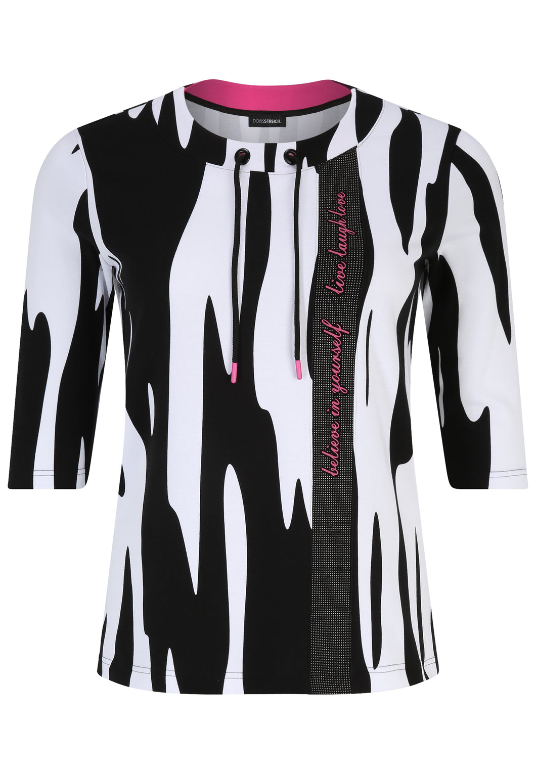 Doris Streich Sweatshirt mit Grafik-Print und 3/4-Ärmeln Gr. 46 - 56