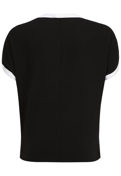 Doris Streich Long-Shirt mit kurzarm und Kontrastblenden 44 46 48 50 52 54 56