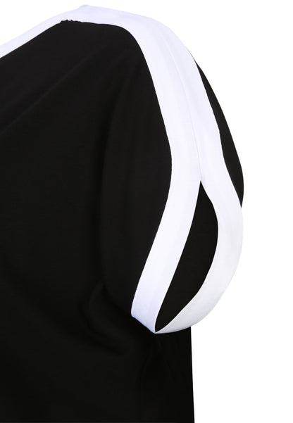 Doris Streich Long-Shirt mit kurzarm und Kontrastblenden 44 46 48 50 52 54 56