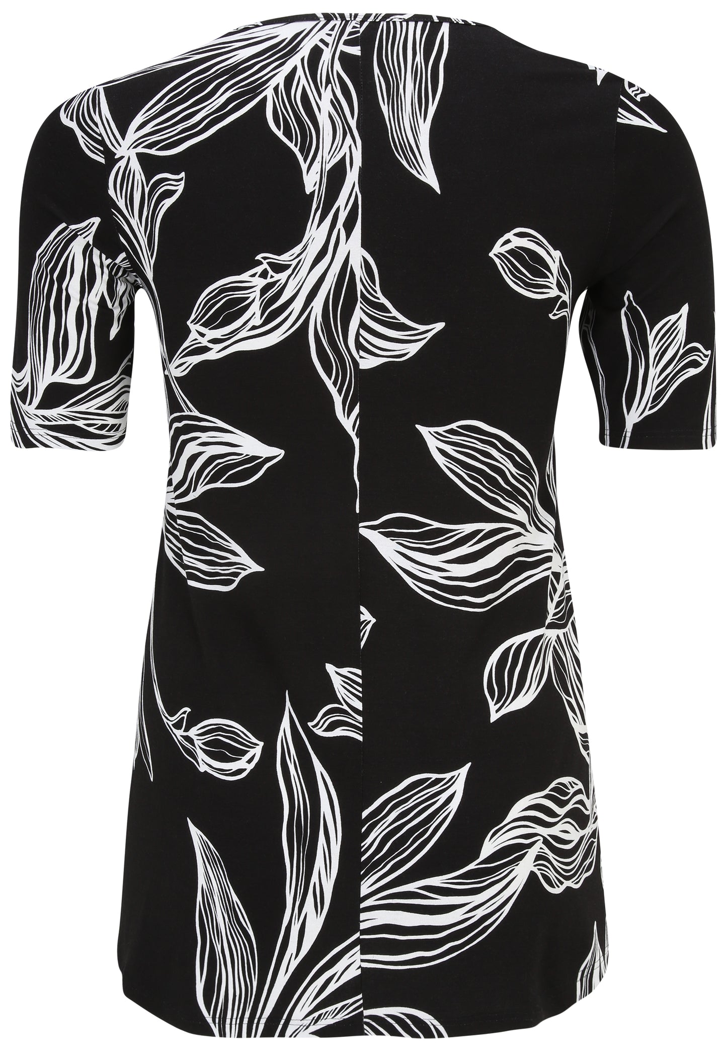 Doris Streich Long-Shirt mit Allover-Print Kurzarm Schwarz 44 46 48 50 52 54 56