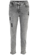Lade das Bild in den Galerie-Viewer, Doris Streich 5-Pocket Jeans Hose in Grau mit Strass-Steinchen Gr. 44 - 52
