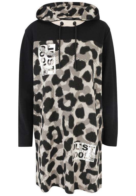 Doris Streich Long-Sweatshirt mit Hoody Leo-Print 44 46 48 50 52 54 56