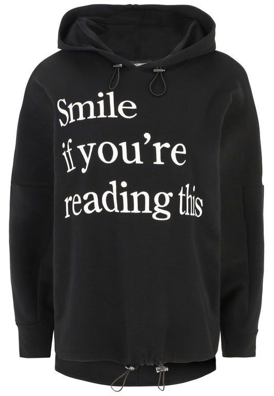 Doris Streich Sweatshirt mit Hoody Stickerei Schwarz 44 46 48 50 52 54 56