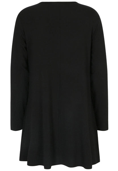Doris Streich Long-Shirt schwarz mit dekorativem Reißverschluss 44 46 48 50 52 54 56