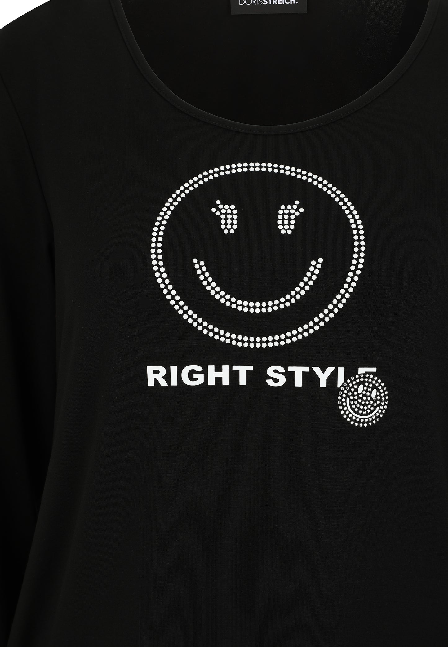 Smiley-Shirt "Right Style" mit Strass – Doris Streich 44 46 48 50 52 54 56