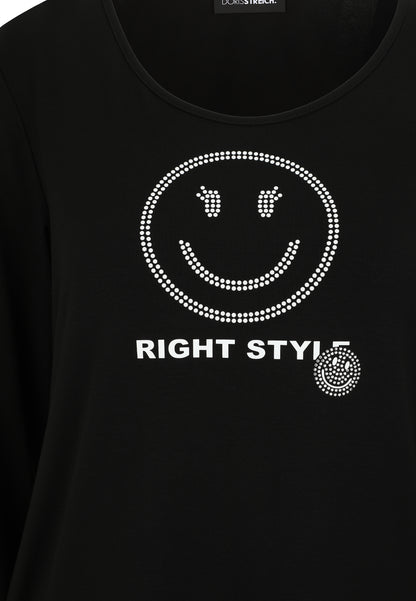 Smiley-Shirt "Right Style" mit Strass – Doris Streich 44 46 48 50 52 54 56