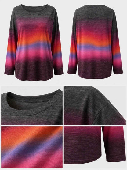Doris Streich Shirt Feinstrick mit Farbverlauf Pink-Orange – Bunt Gr. 44–56