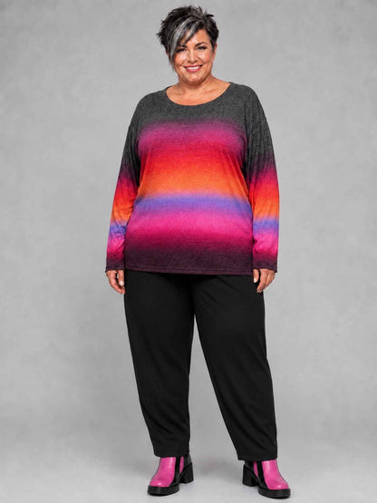 Doris Streich Shirt Feinstrick mit Farbverlauf Pink-Orange – Bunt Gr. 44–56