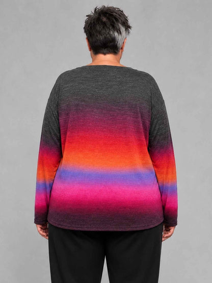 Doris Streich Shirt Feinstrick mit Farbverlauf Pink-Orange – Bunt Gr. 44–56