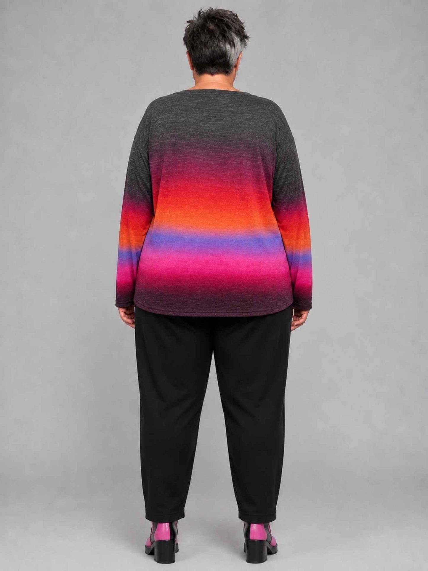 Doris Streich Shirt Feinstrick mit Farbverlauf Pink-Orange – Bunt Gr. 44–56