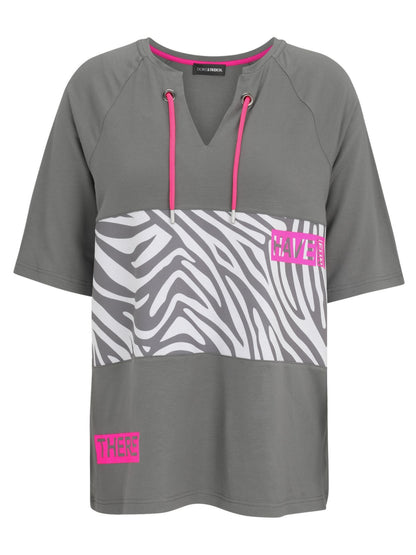 Doris Streich Shirt Zebra-Print mit Neon-Akzenten, große Größen