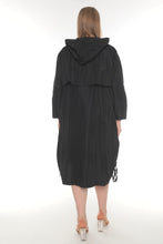 Lade das Bild in den Galerie-Viewer, Zedd Plus Mantel schwarz wasserabweisend Kapuze mit Netz Gr 1 - 6
