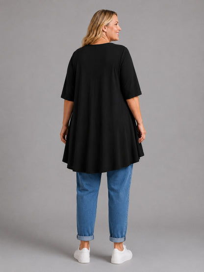Frenzi Oversize Shirt mit Blumendruck – große Größen 44–58 – Einheitsgröße