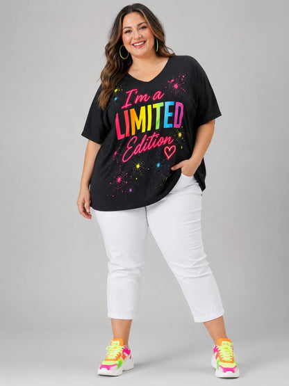 Frenzi Oversize Shirt "I'm a Limited Edition" Schwarz – Exklusiv-Print – Einheitsgröße 44–58