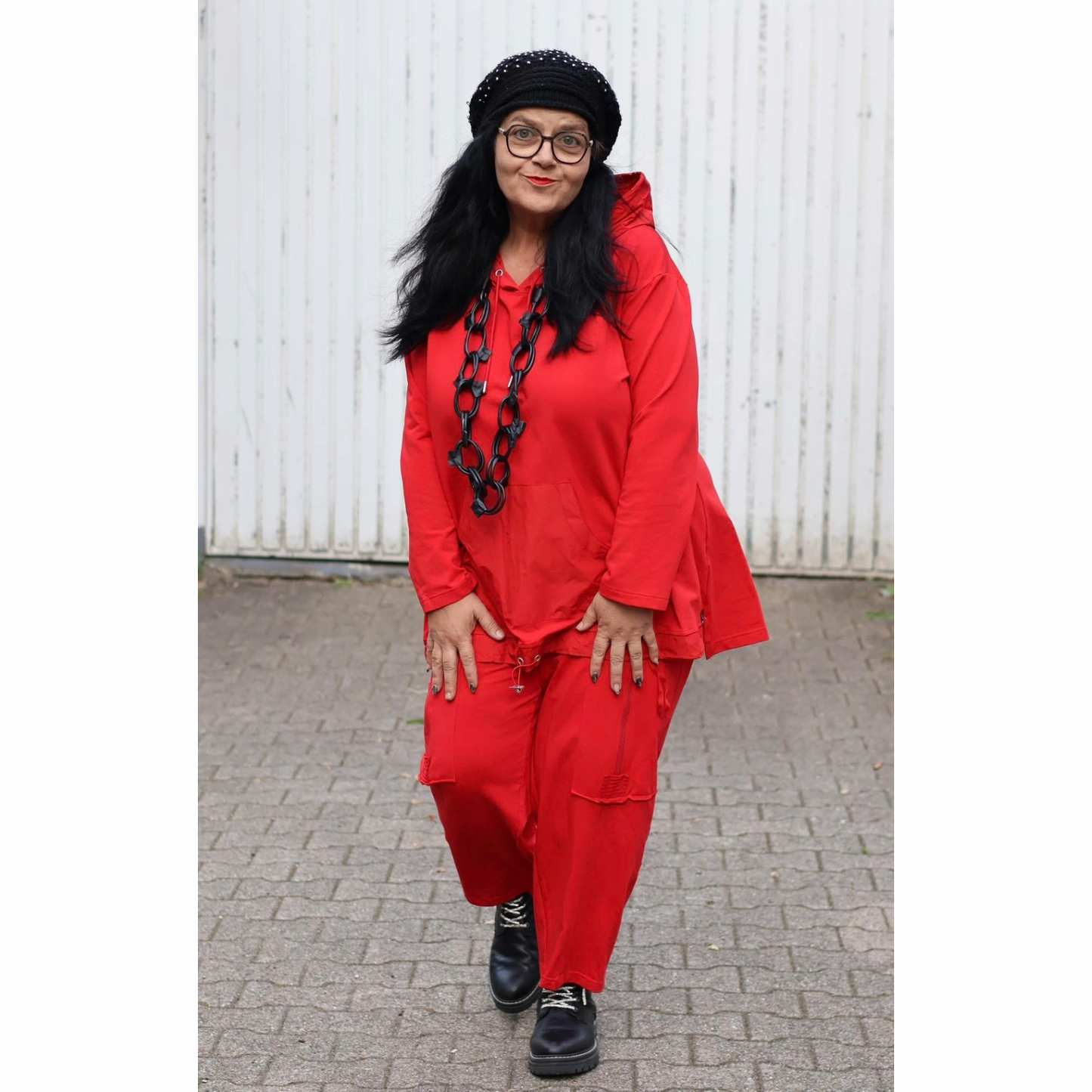 SINNE – A-Linien Kapuzen-Shirt „Red Passion“42 44 46 48 50 52 54 56