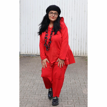 SINNE – A-Linien Kapuzen-Shirt „Red Passion“ Gr 40- 56