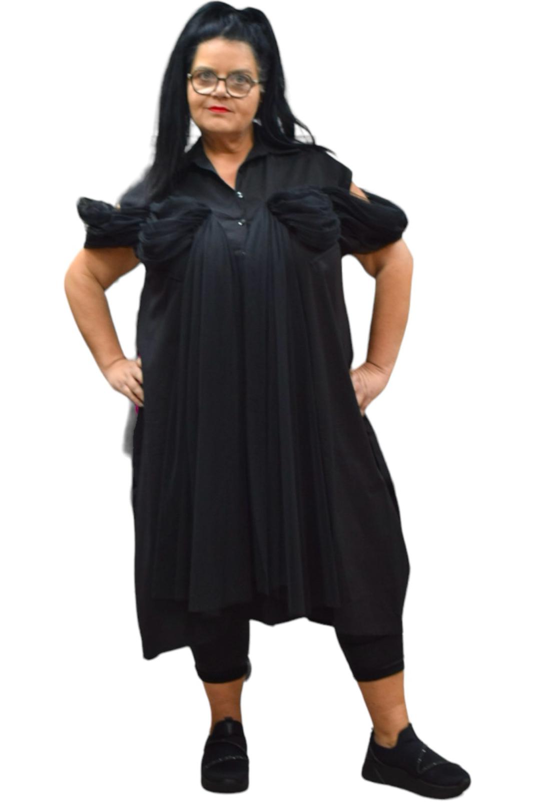 H4 Blusenkleid Tüll schwarz Gr 1 - 3