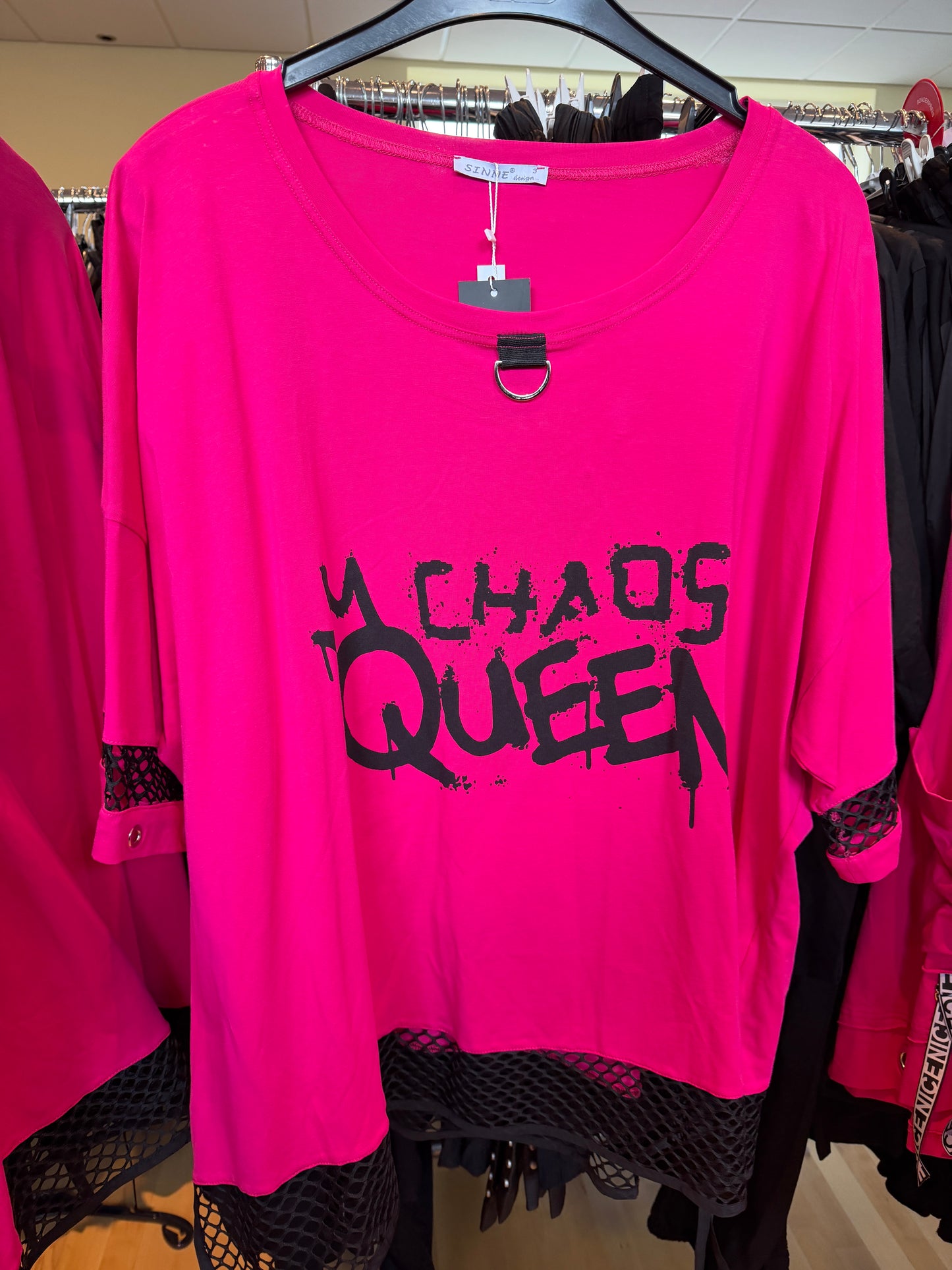 Sinne by Coom Shirt Tunika  – Chaos Queen Oversize mit Netzdetails verschiedene Farben