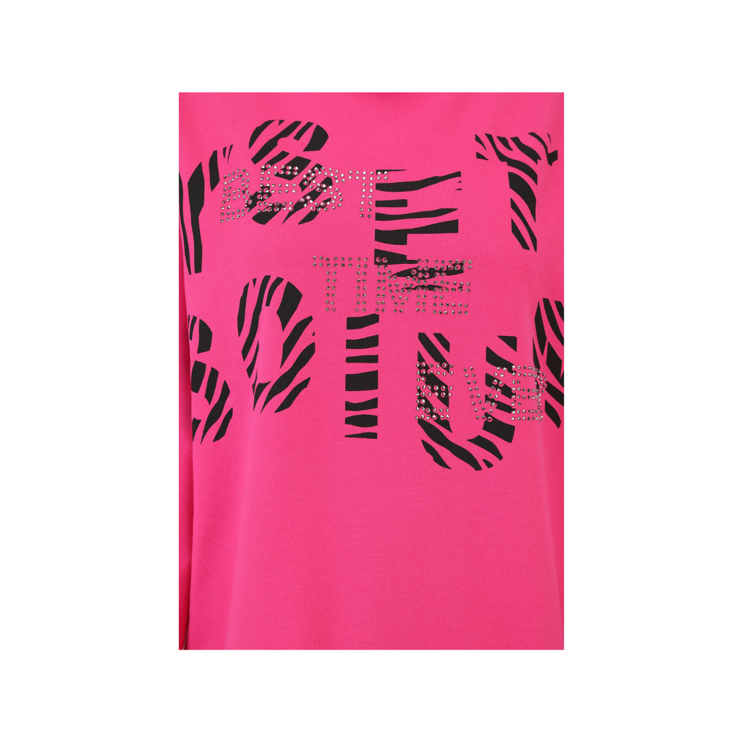 Doris Streich – Sweatshirt pink mit Stehkragen und Strassdetails 44 46 48 50 52 54 56