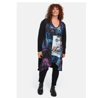 Frenzi4U – Tunika „Fashion Icon“ mit Glitzer und Kunst-Print 44 46 48 50 52 54 56 58