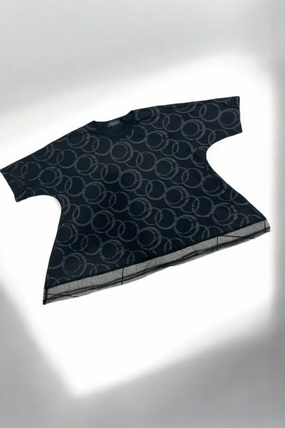 Vincenzo Allocca Shirt mit grafischem Print und Meshabschluss schwarz 40 42 44 46 48 50 52