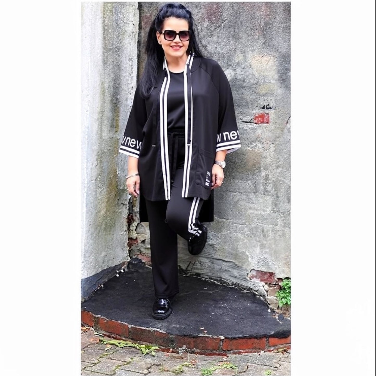 Doris Streich Cardigan Schwarz Streifen große Größen – Nickis XXL Fashion – Ansicht 5
