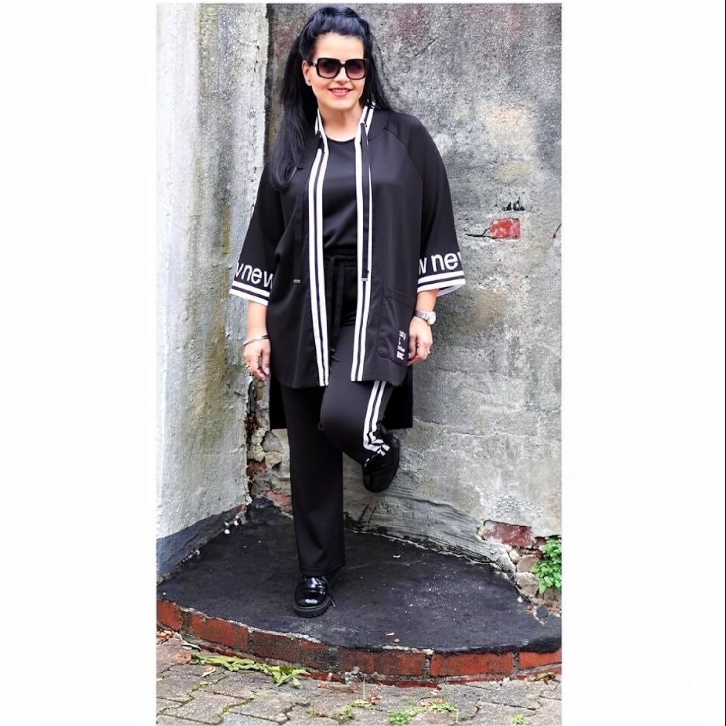 Doris Streich Cardigan Schwarz Streifen große Größen – Nickis XXL Fashion – Ansicht 5