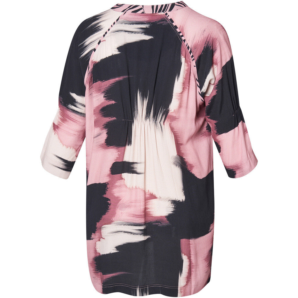 Pont Neuf exquisites Bluse Rosa Schwarz gemustert Black Edition 42 44 46 48 50 52 54 56