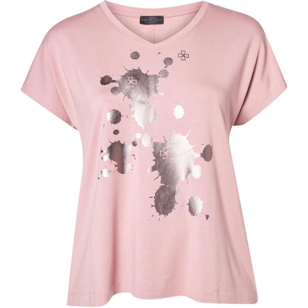 Pont Neuf exquisites Shirt rosa mit Druck Black Edition Gr 42/44 - 54/56