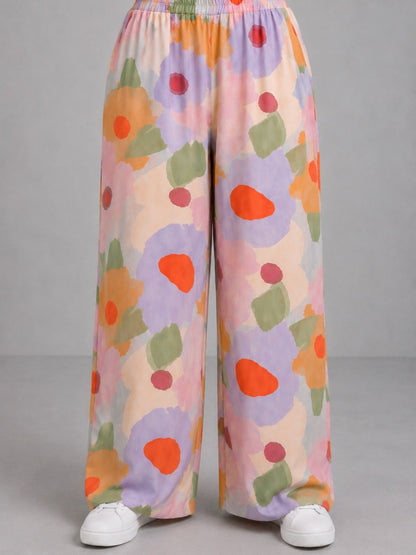 Vincenzo Allocca Weite Hose Blumen-Print Bunt – Einheitsgröße 44–54
