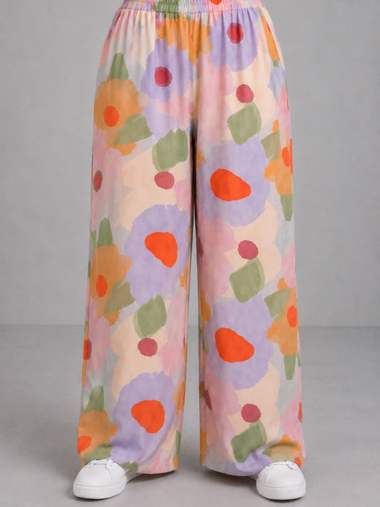Vincenzo Allocca Weite Hose Blumen-Print Bunt – Einheitsgröße 44–54