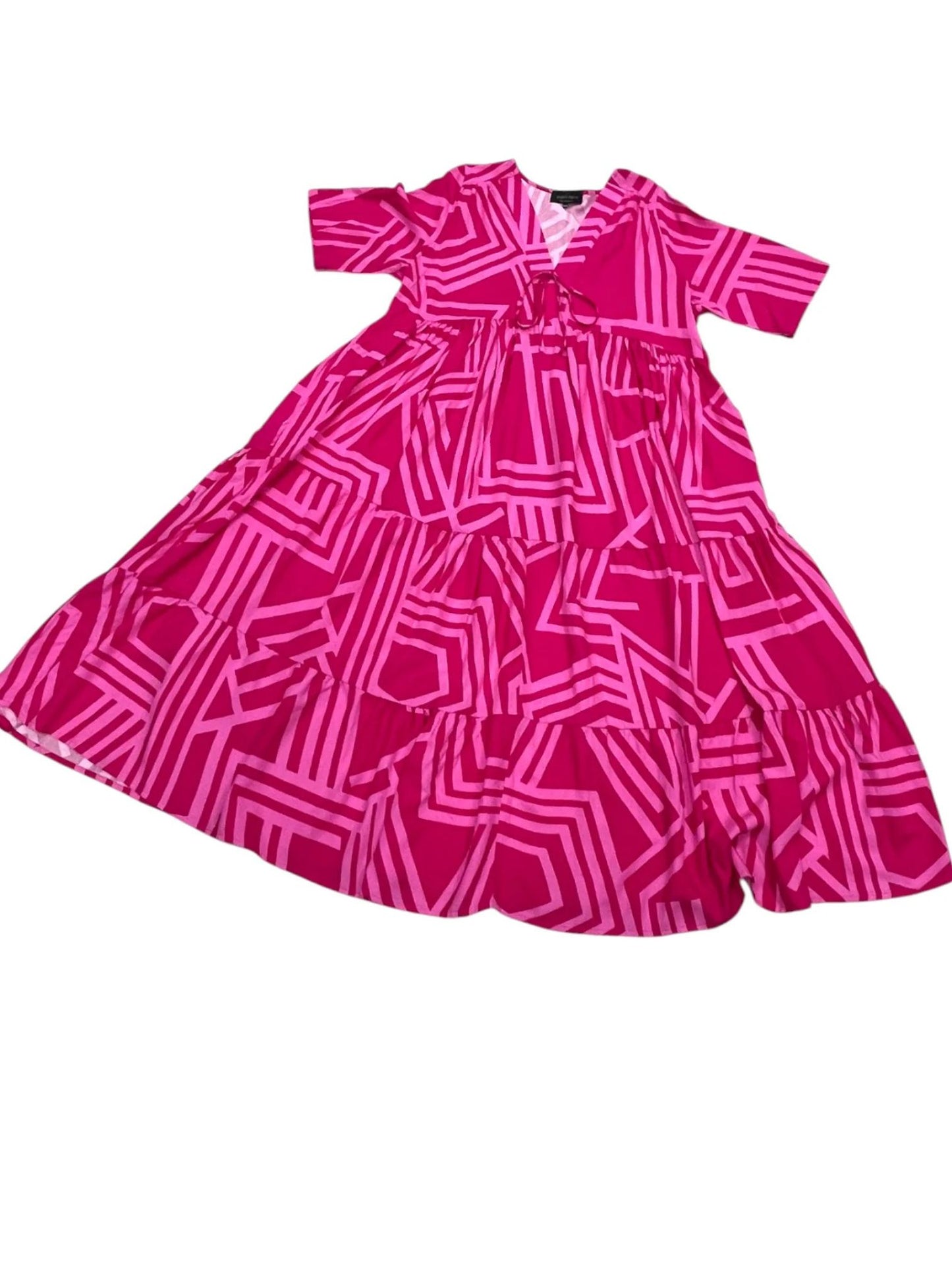 Sommerkleid große Größen Maxikleid Grafik-Print Pink Vincenzo Allocca