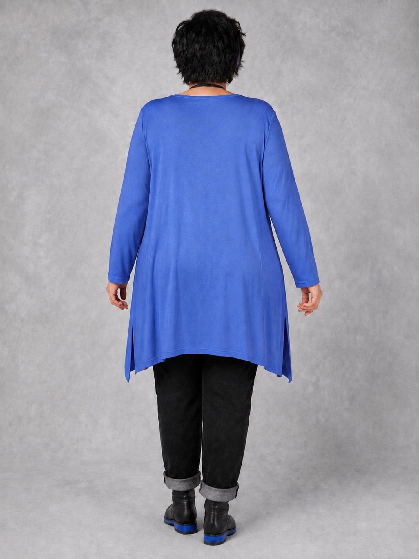 AKH Fashion Basic Shirt Viskose Langarm Oversize – Einheitsgröße 48–58, viele Farben