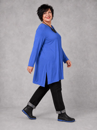 AKH Fashion Basic Shirt Viskose Langarm Oversize – Einheitsgröße 48–58, viele Farben