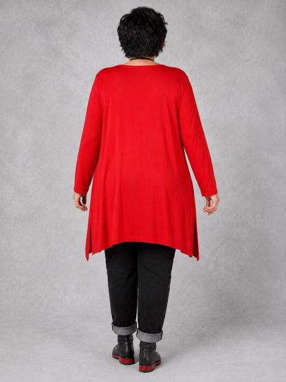 AKH Fashion Basic Shirt Viskose Langarm Oversize – Einheitsgröße 48–58, viele Farben