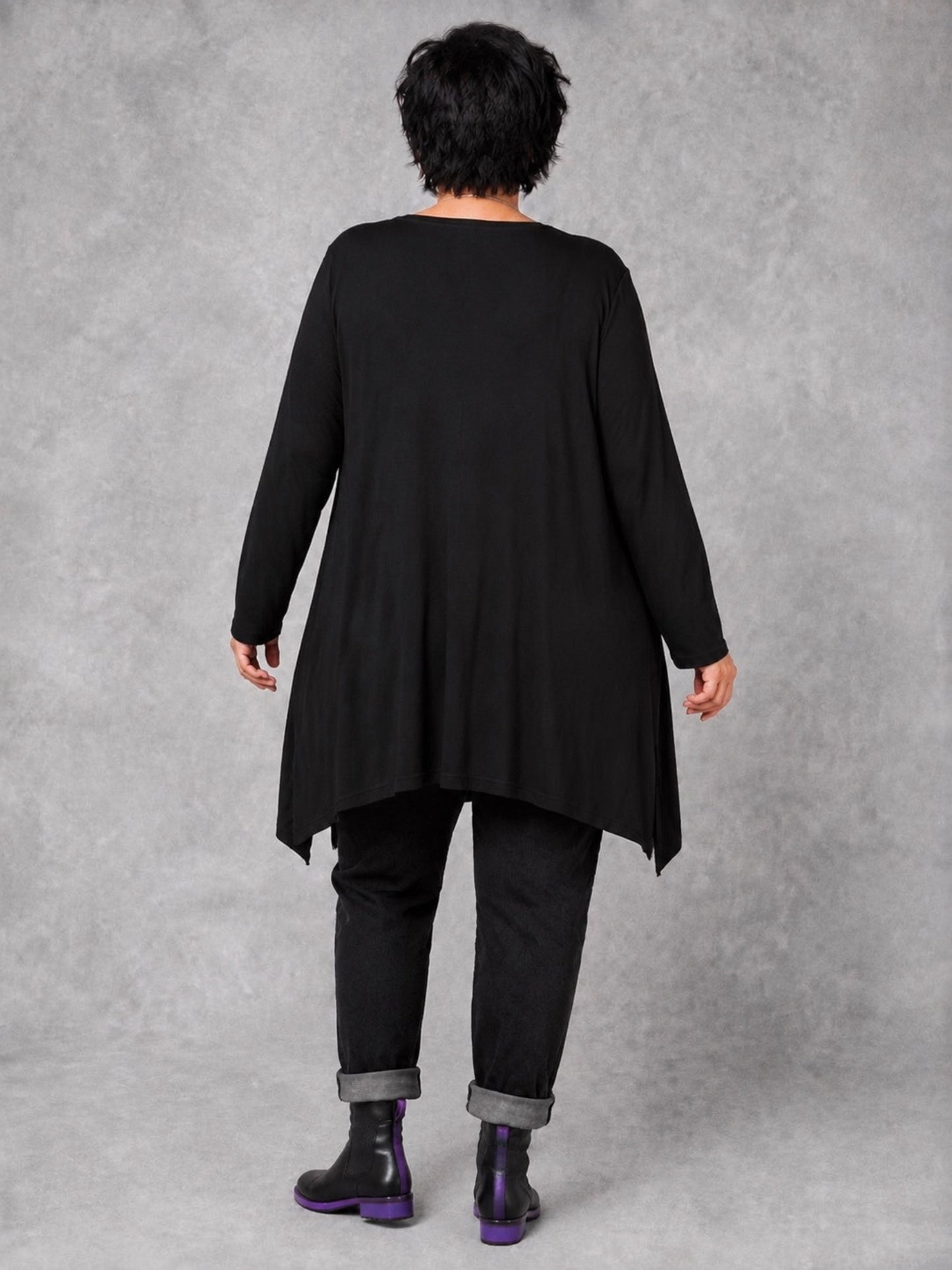 AKH Fashion Basic Shirt Viskose Langarm Oversize – Einheitsgröße 48–58, viele Farben