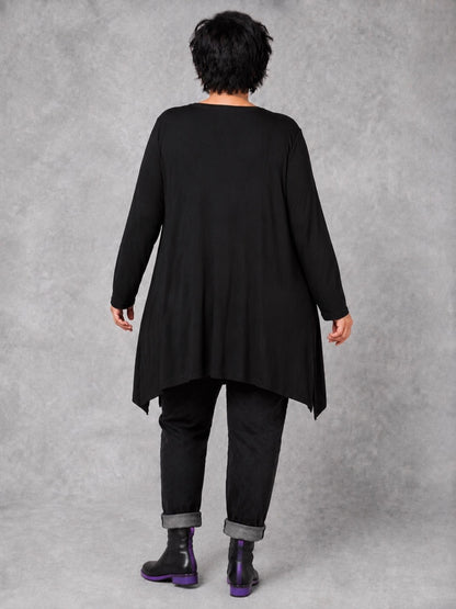 AKH Fashion Basic Shirt Viskose Langarm Oversize – Einheitsgröße 48–58, viele Farben