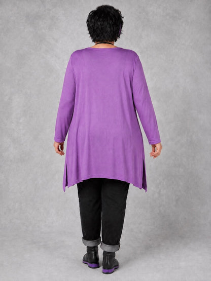 AKH Fashion Basic Shirt Viskose Langarm Oversize – Einheitsgröße 48–58, viele Farben