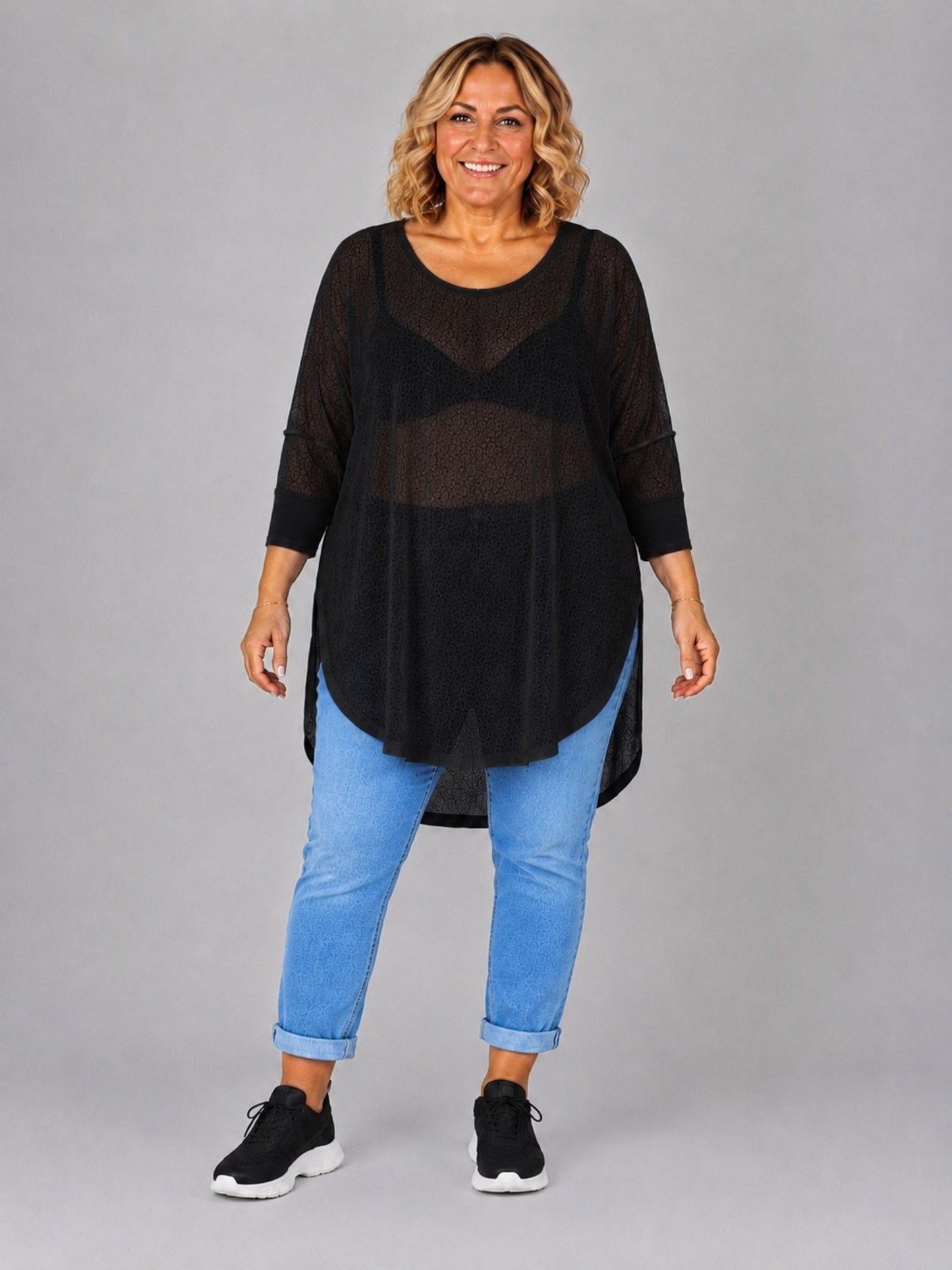 AKH Fashion Oversize Feinstrick-Shirt ponchoartig – Neongelb, Neonpink, Neongrün, Schwarz, Weiß, Einheitsgröße 48–60