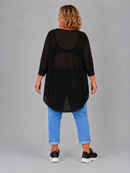 AKH Fashion Oversize Feinstrick-Shirt ponchoartig – Neongelb, Neonpink, Neongrün, Schwarz, Weiß, Einheitsgröße 48–60