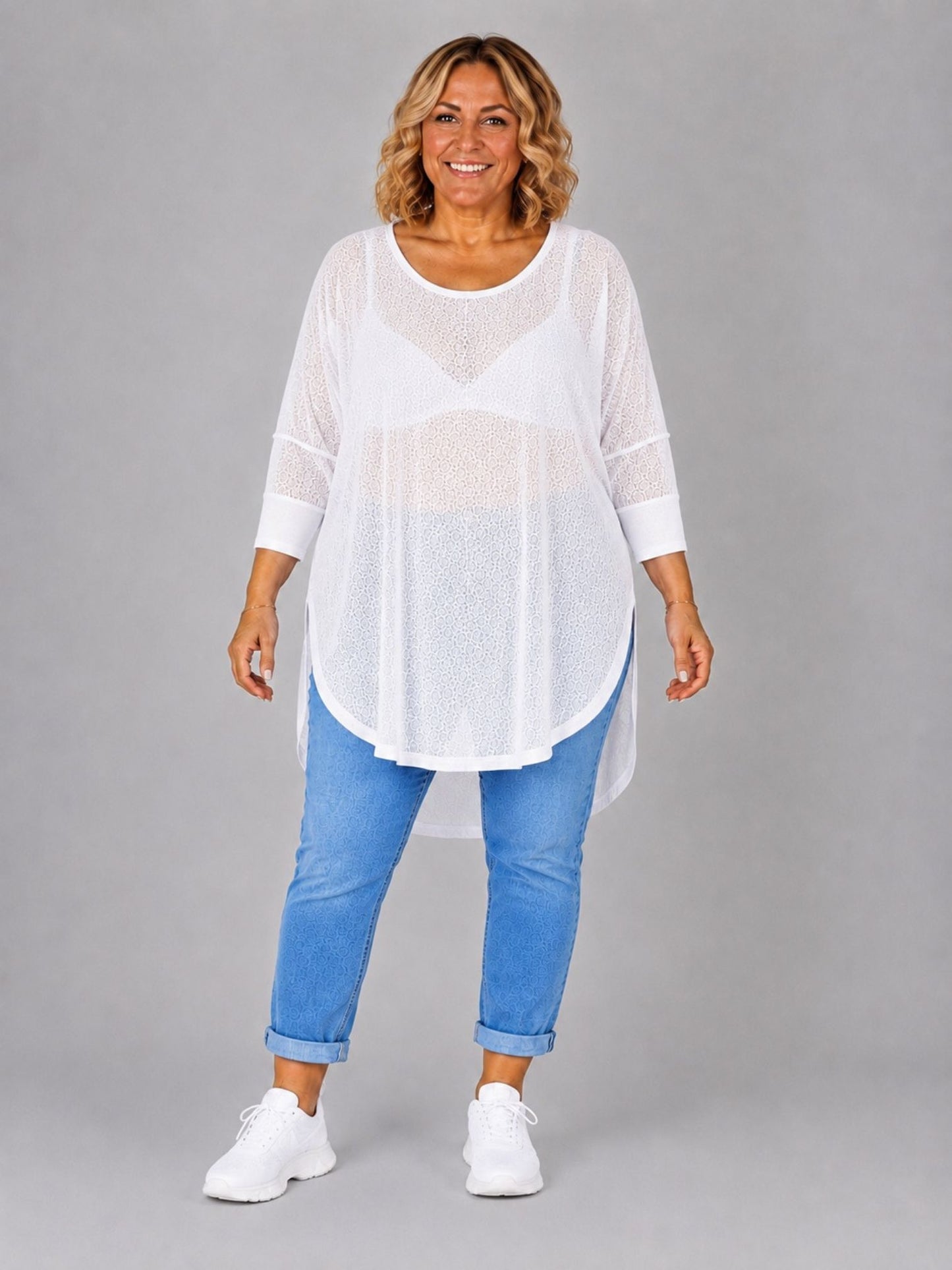 AKH Fashion Oversize Feinstrick-Shirt ponchoartig – Neongelb, Neonpink, Neongrün, Schwarz, Weiß, Einheitsgröße 48–60