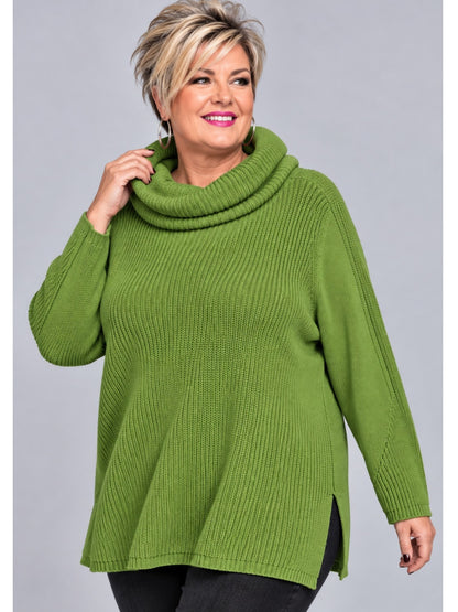 Heimod Strickpullover Baumwolle mit abnehmbarem Rollkragen – Pink, Schwarz, Ecru, Grün Gr. 44–60