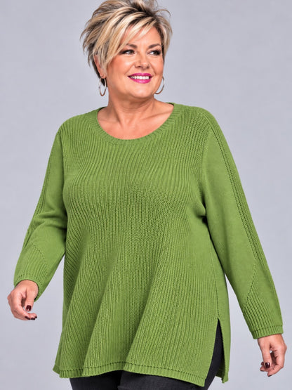Heimod Strickpullover Baumwolle mit abnehmbarem Rollkragen – Pink, Schwarz, Ecru, Grün Gr. 44–60