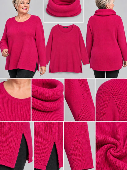 Heimod Strickpullover Baumwolle mit abnehmbarem Rollkragen – Pink, Schwarz, Ecru, Grün Gr. 44–60
